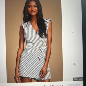 Lulu’s Black and white stripe romper